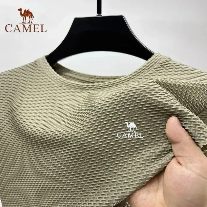 MC -Luxury CAMEL Polo Shirt: Embroidered, ice silk fabric, breathable short sleeve for business wear