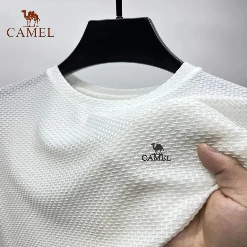 MC -Luxury CAMEL Polo Shirt: Embroidered, ice silk fabric, breathable short sleeve for business wear