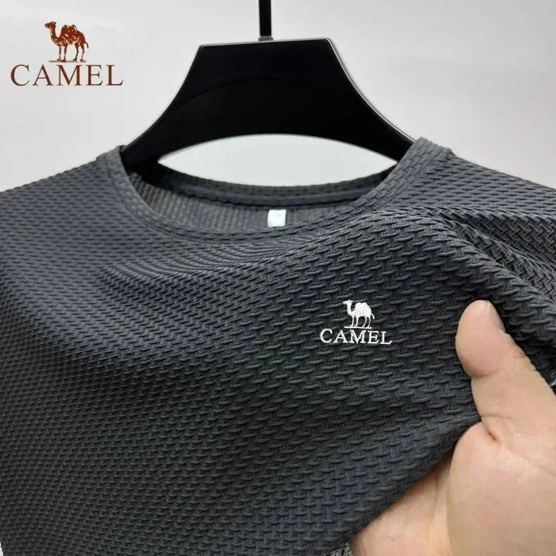 MC -Luxury CAMEL Polo Shirt: Embroidered, ice silk fabric, breathable short sleeve for business wear