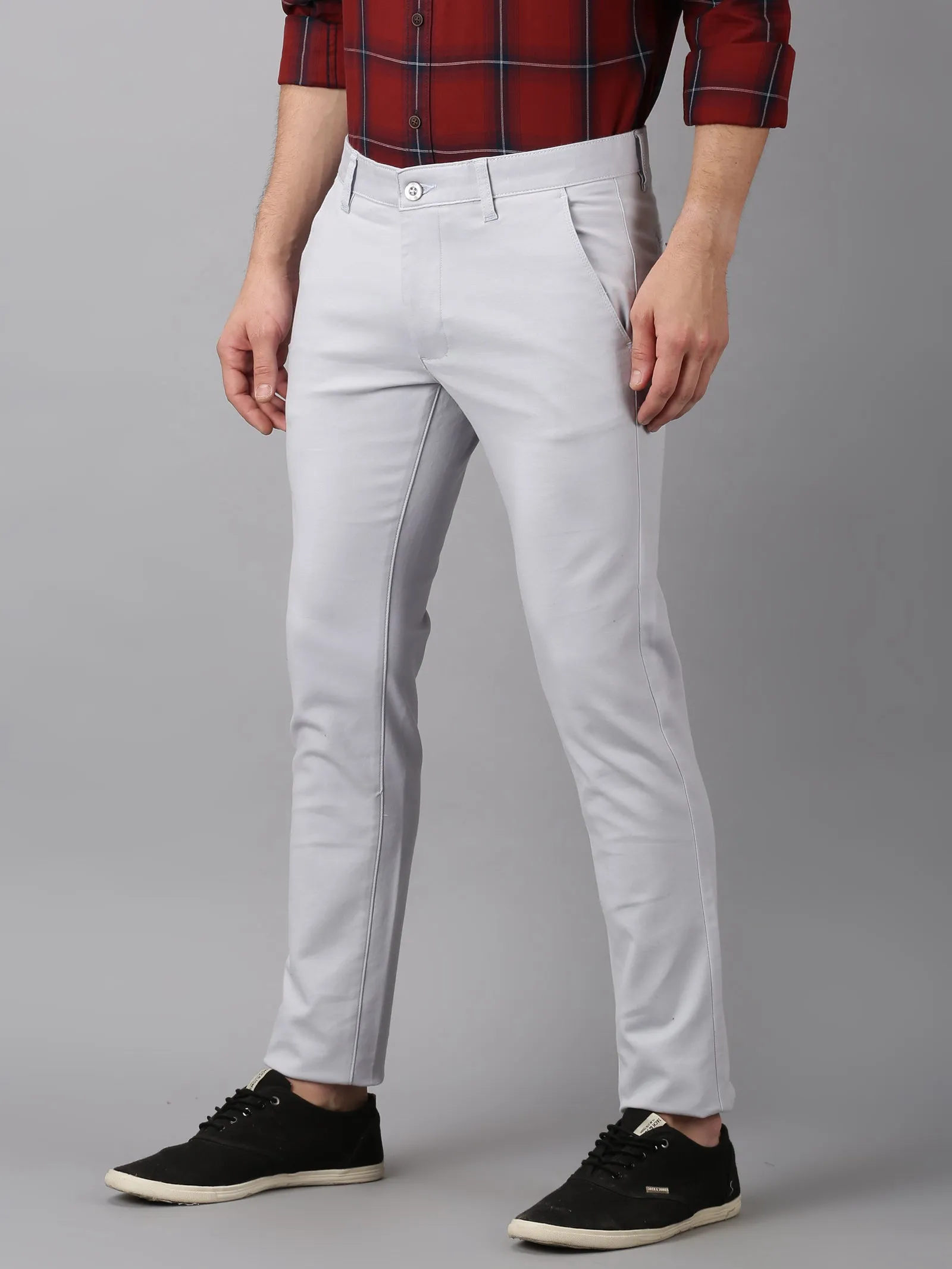 MEN'S GREY SLIM FIT TROUSER