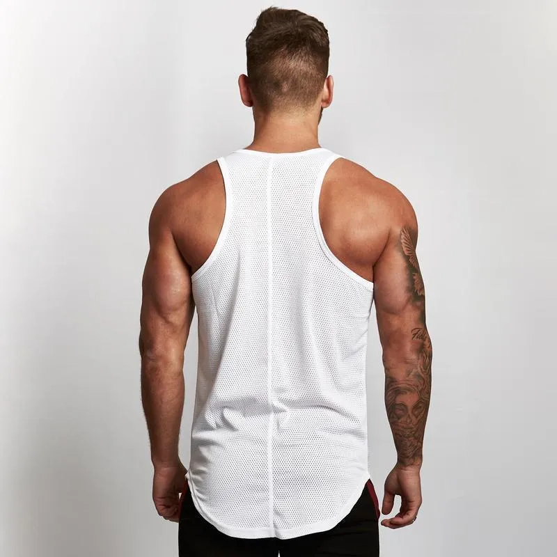 Men's Mesh Round Hem Sports Vest