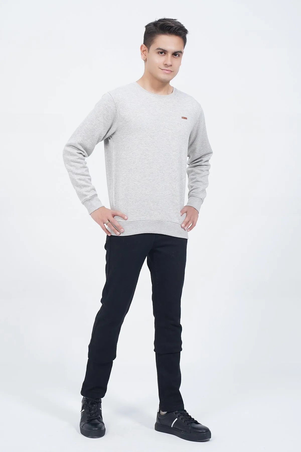 Mens "DELMAS" Crewneck Long Sleeves Sweat Shirt