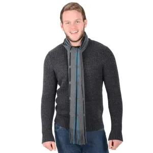 Mens Scarf Traditional Soft Knit Design With Fringe