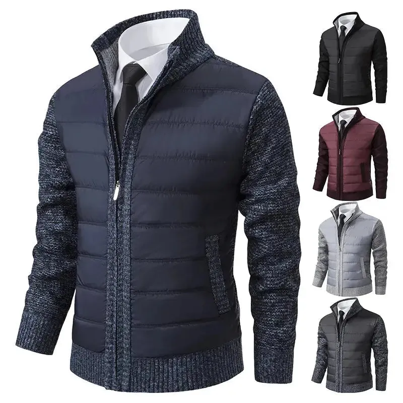 Men's Stylish Zip-Up Winter Cardigan Sweater with Full Sleeve Coverage