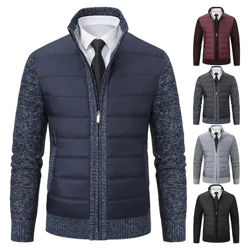 Men's Stylish Zip-Up Winter Cardigan Sweater with Full Sleeve Coverage