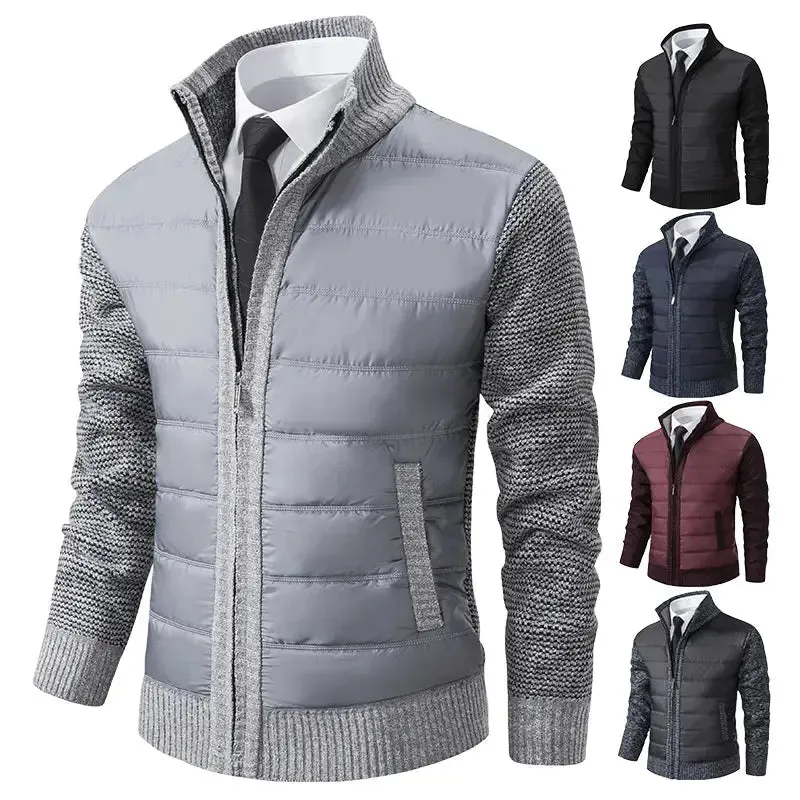 Men's Stylish Zip-Up Winter Cardigan Sweater with Full Sleeve Coverage