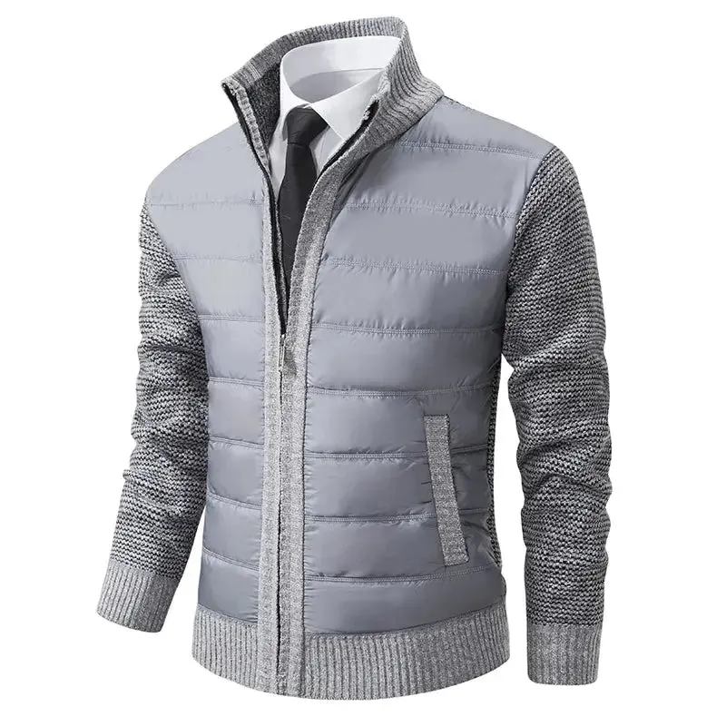 Men's Stylish Zip-Up Winter Cardigan Sweater with Full Sleeve Coverage