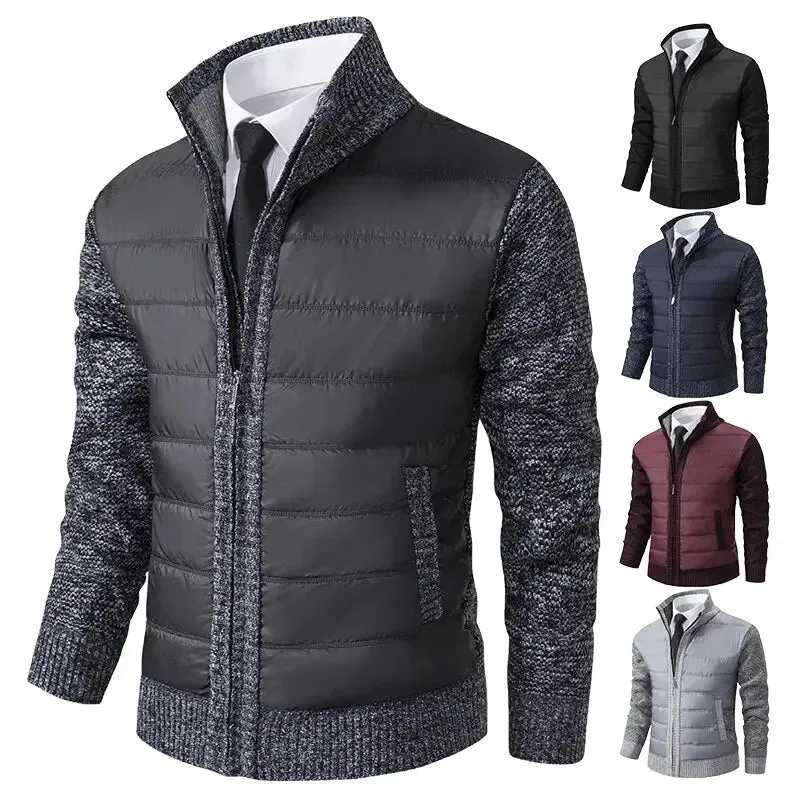 Men's Stylish Zip-Up Winter Cardigan Sweater with Full Sleeve Coverage