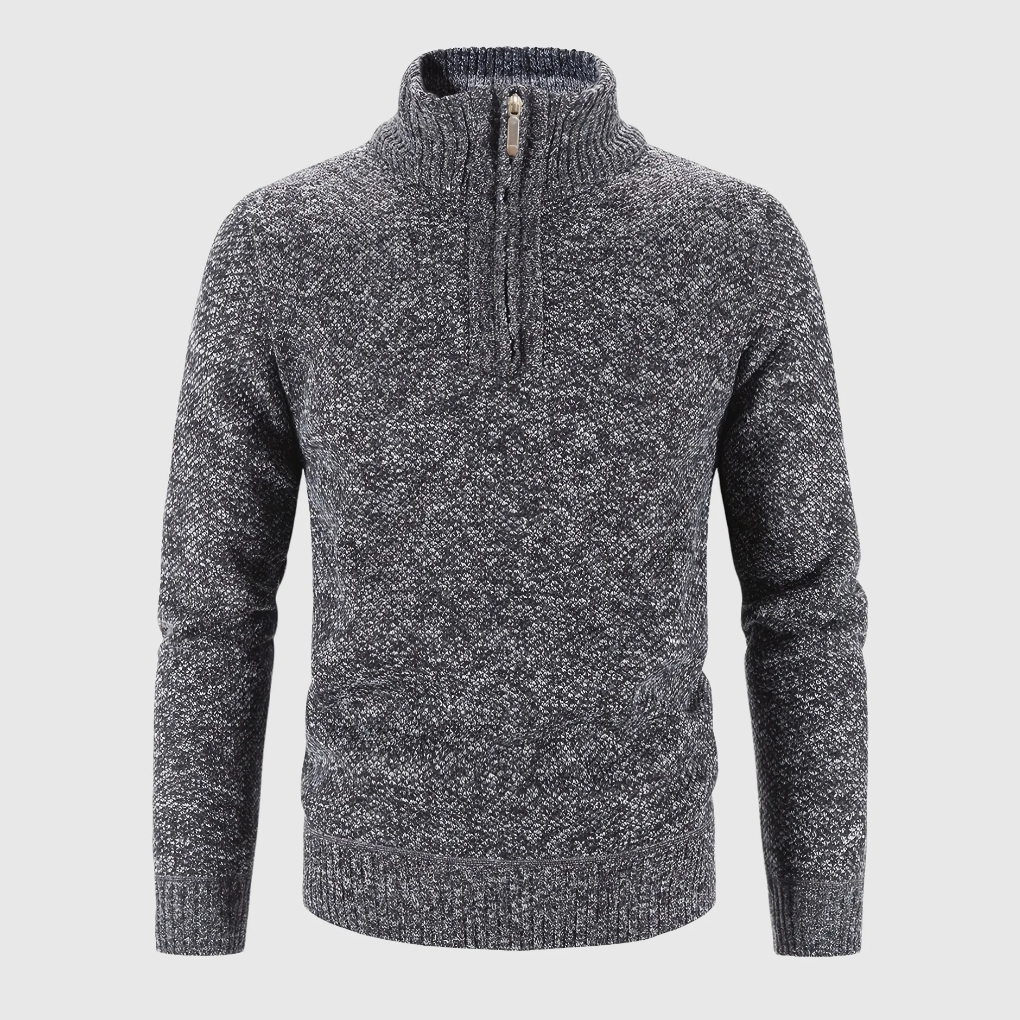 Men's Thick Quarter Zip Turtleneck Knitted Jumper | Ideal for Autumn/Winter