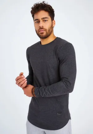 Men's V-Neck Longsleeve Anthracite melange