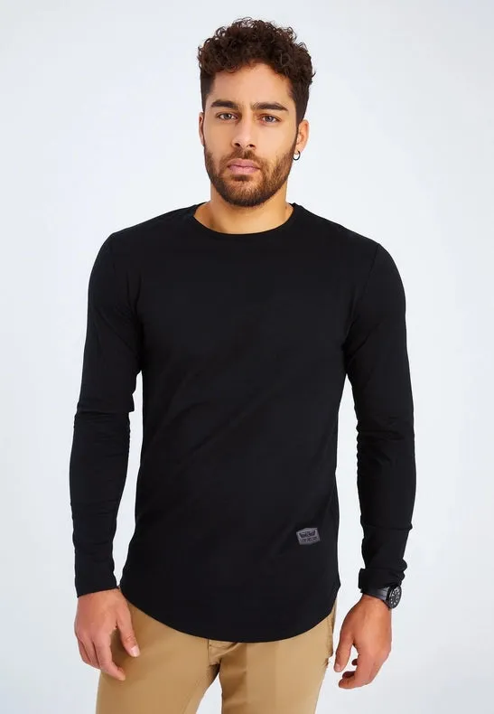 Men's V-Neck Longsleeve Black