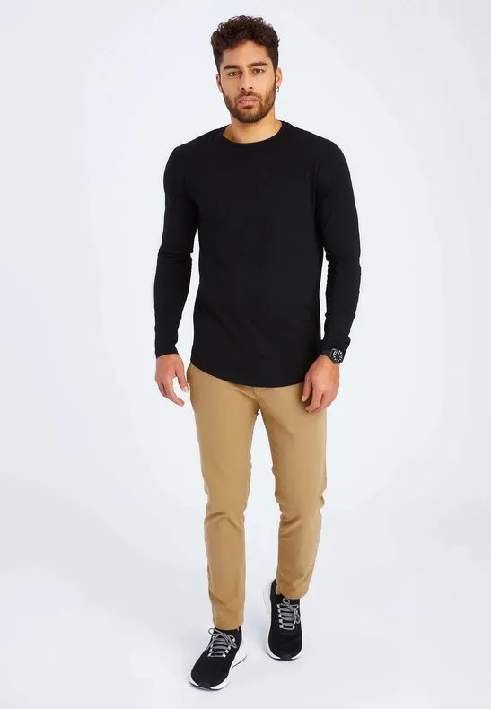 Men's V-Neck Longsleeve Black