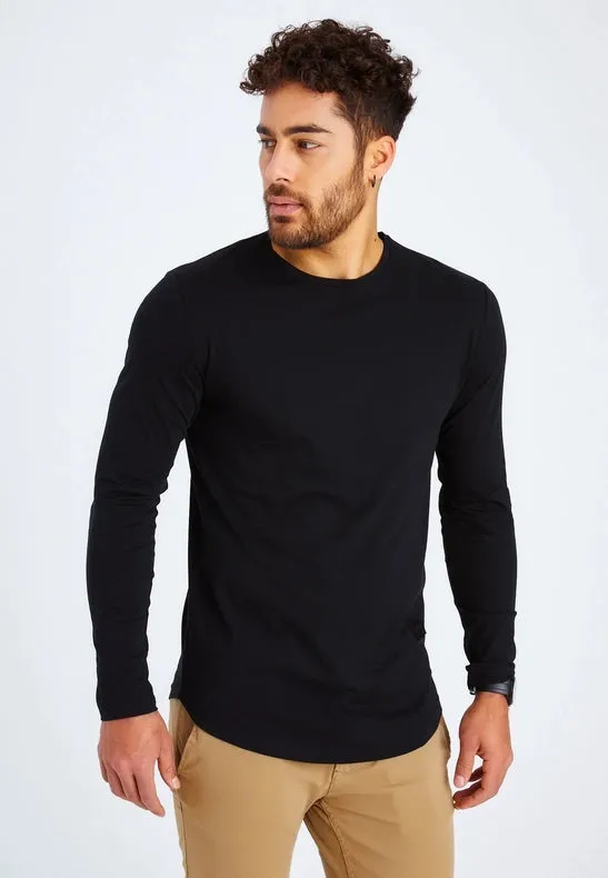 Men's V-Neck Longsleeve Black