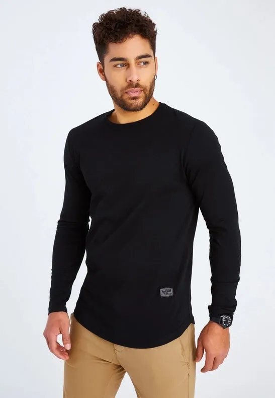 Men's V-Neck Longsleeve Black