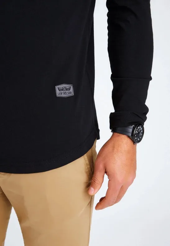 Men's V-Neck Longsleeve Black