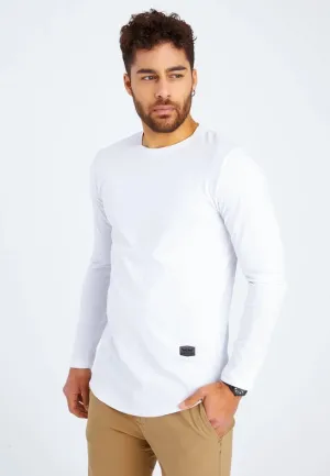 Men's V-Neck Longsleeve White