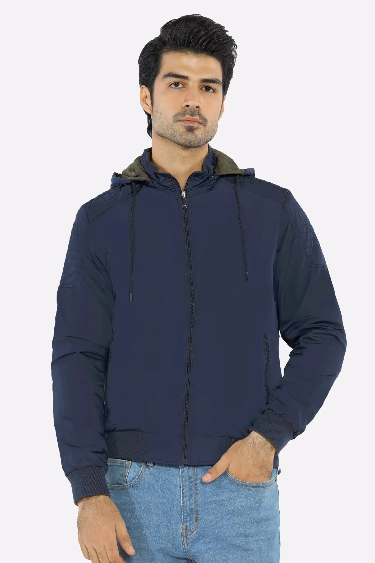 Men’s Blue Reversible & Detachable Hoodie