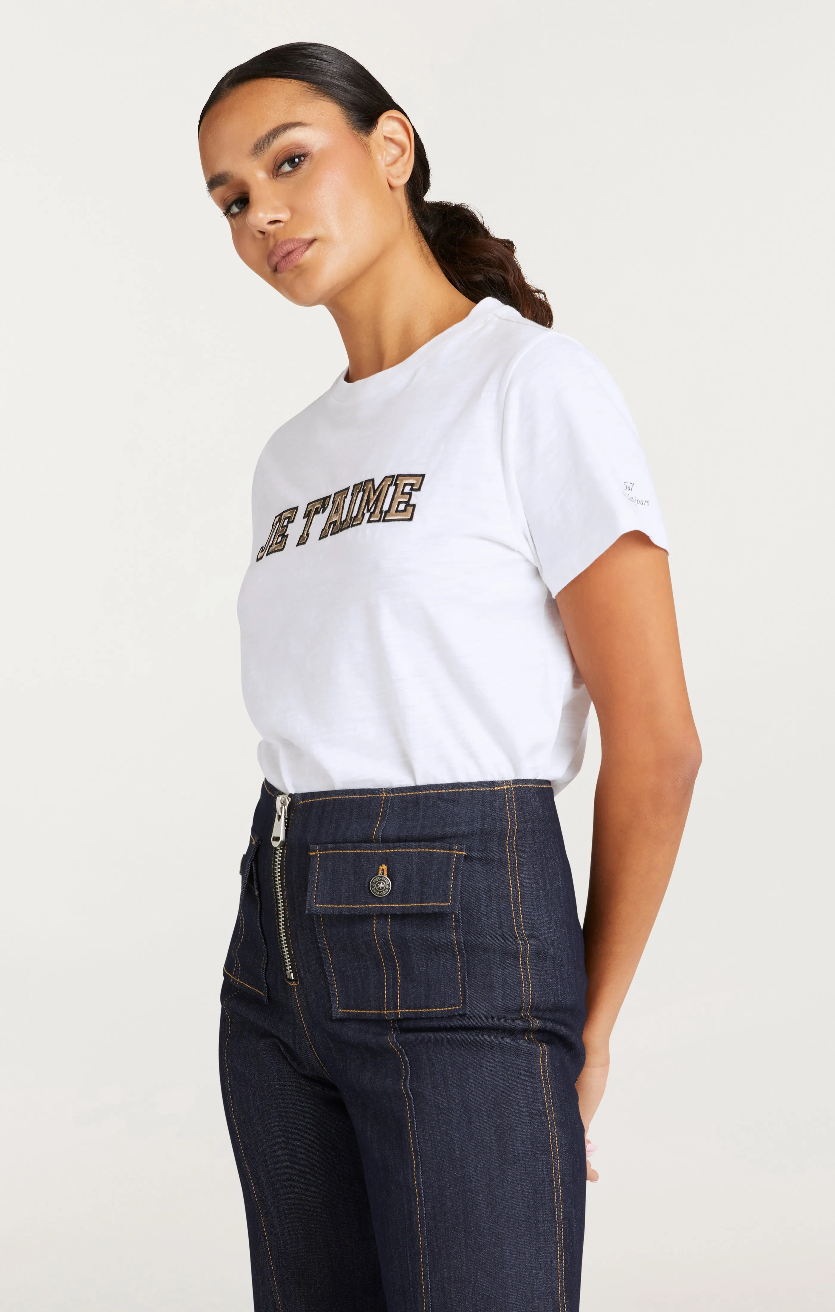 Metallic Leather Je T'aime Tee