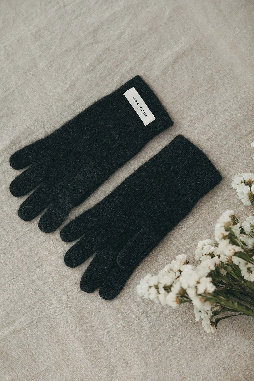 Mona Cashmere Gloves Short - Iron