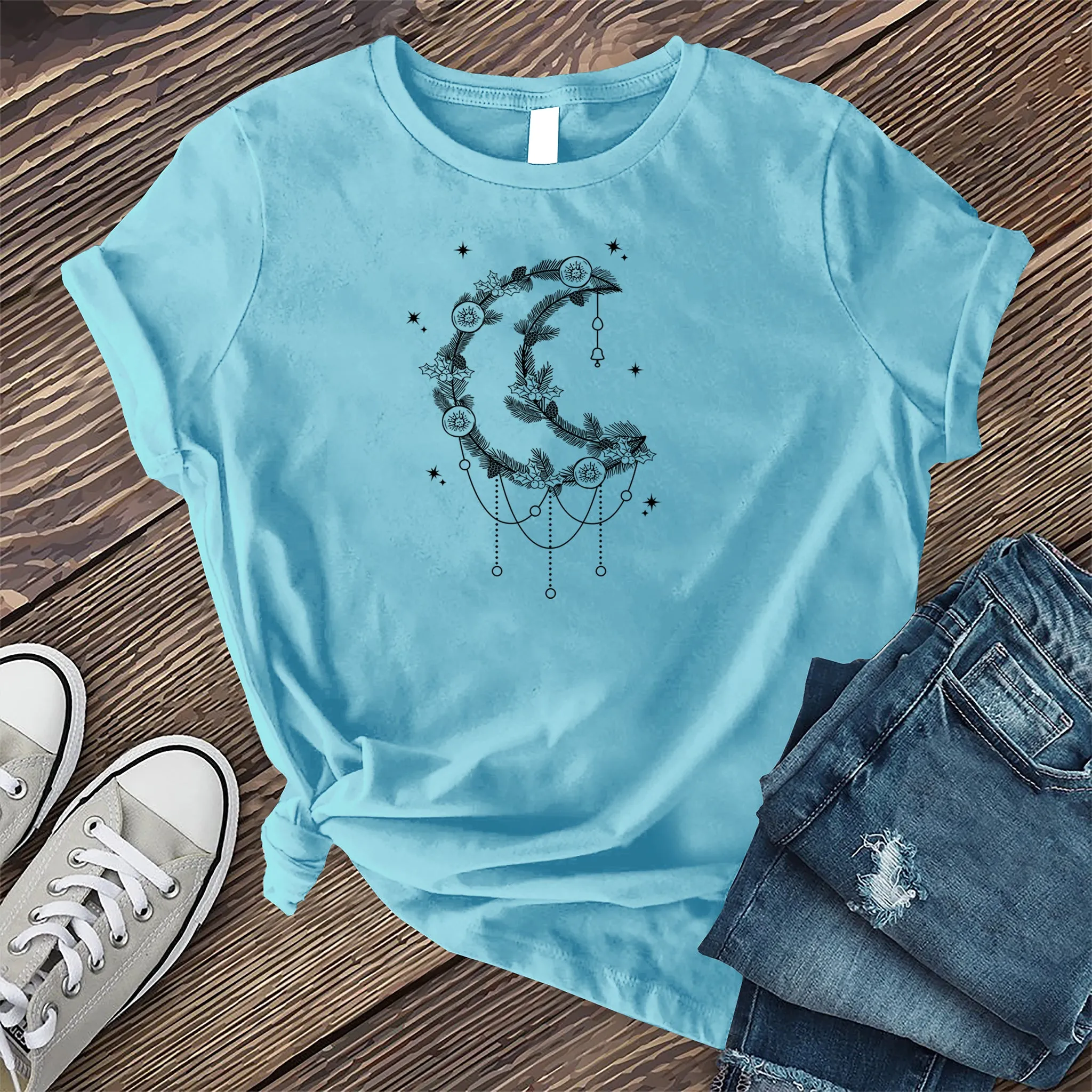 Moonlight Winter Wreath T-Shirt