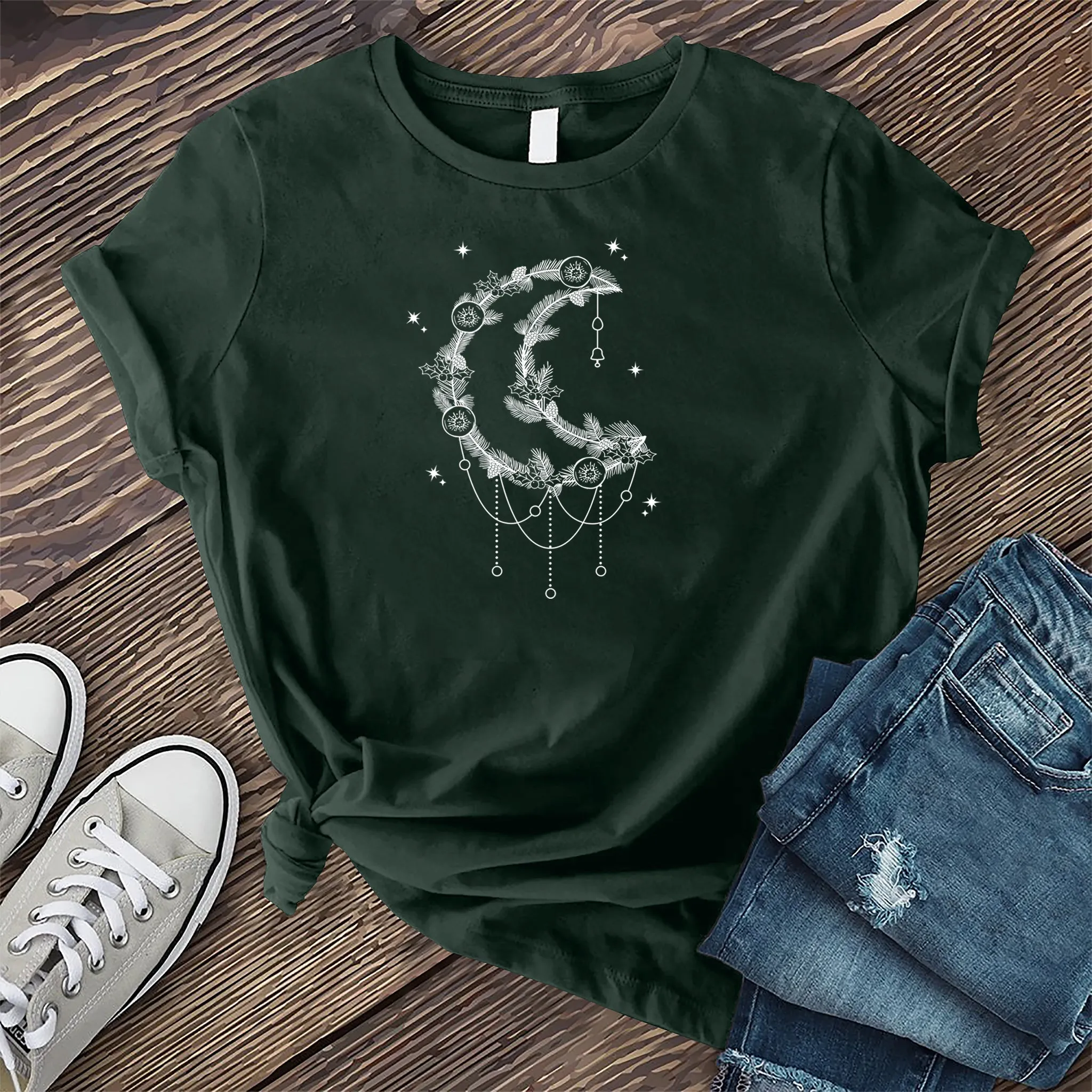 Moonlight Winter Wreath T-Shirt