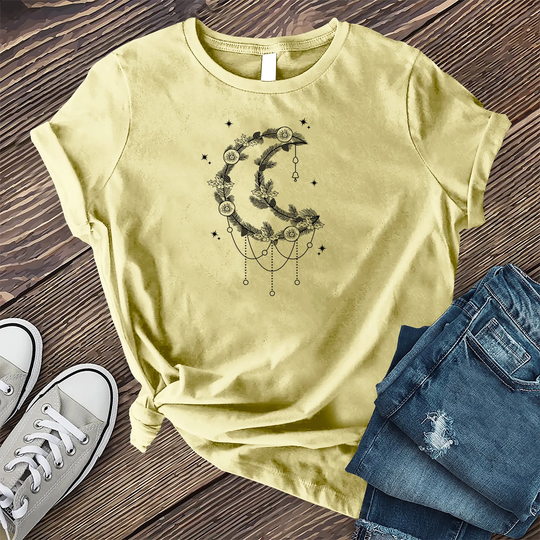 Moonlight Winter Wreath T-Shirt