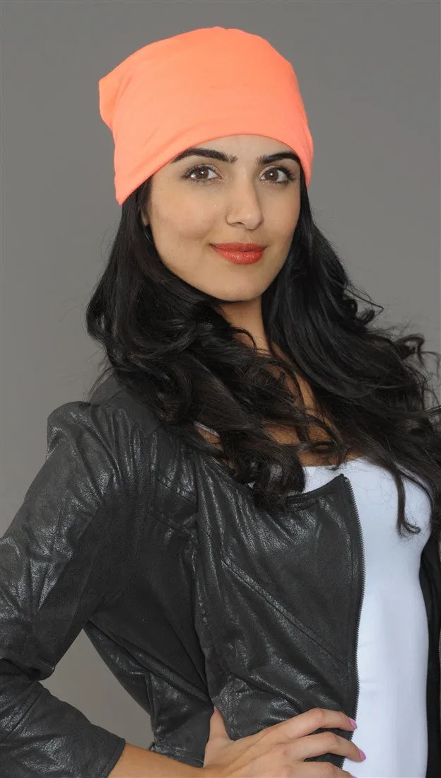 Neon Orange Slouchy Summer Beanie