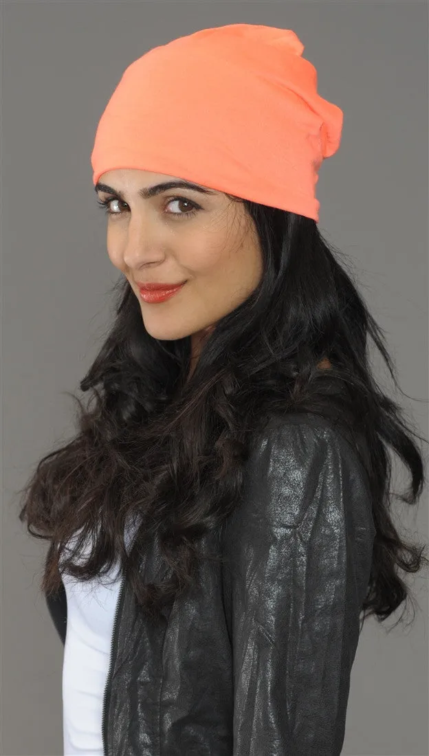 Neon Orange Slouchy Summer Beanie