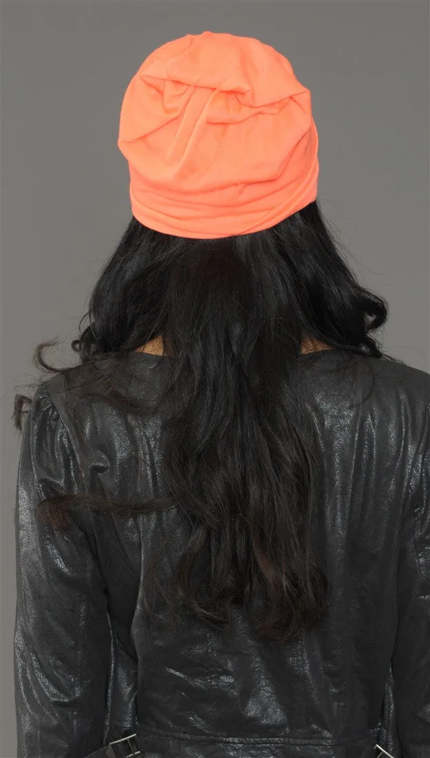 Neon Orange Slouchy Summer Beanie