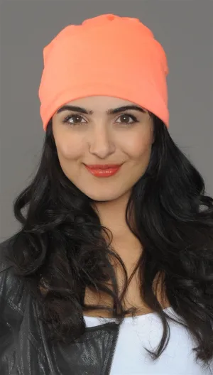 Neon Orange Slouchy Summer Beanie