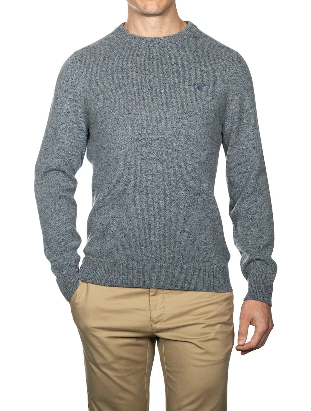 Neps Melange Crew Neck Sweater Dark Grey Melange