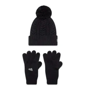 New Era Youth Cable Navy Beanie and Gloves Set