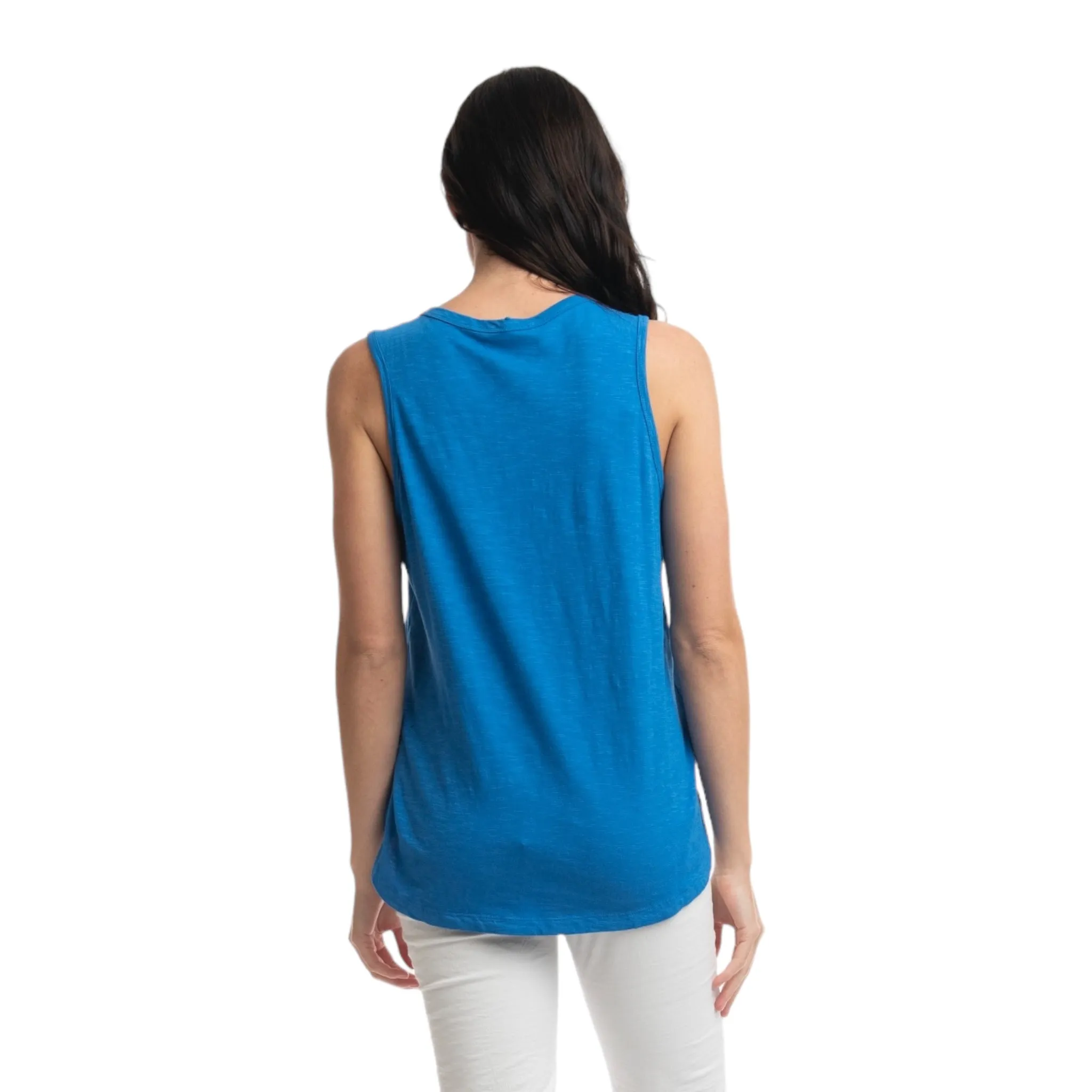 Orientique Cotton Vest Top Nautical Blue