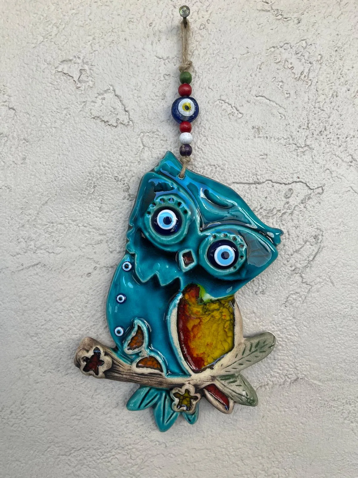 Owl With Glass Bead Eyes