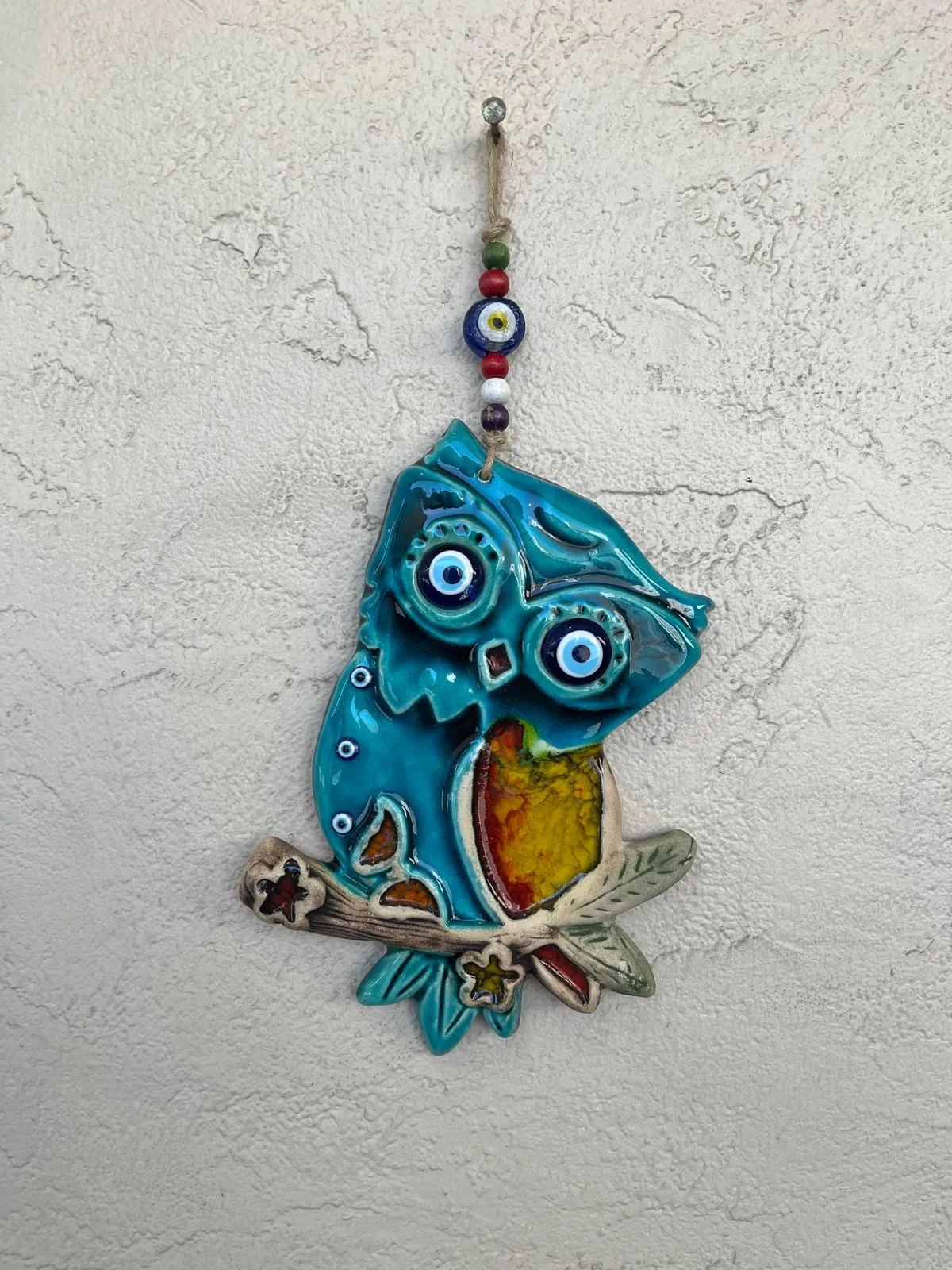 Owl With Glass Bead Eyes