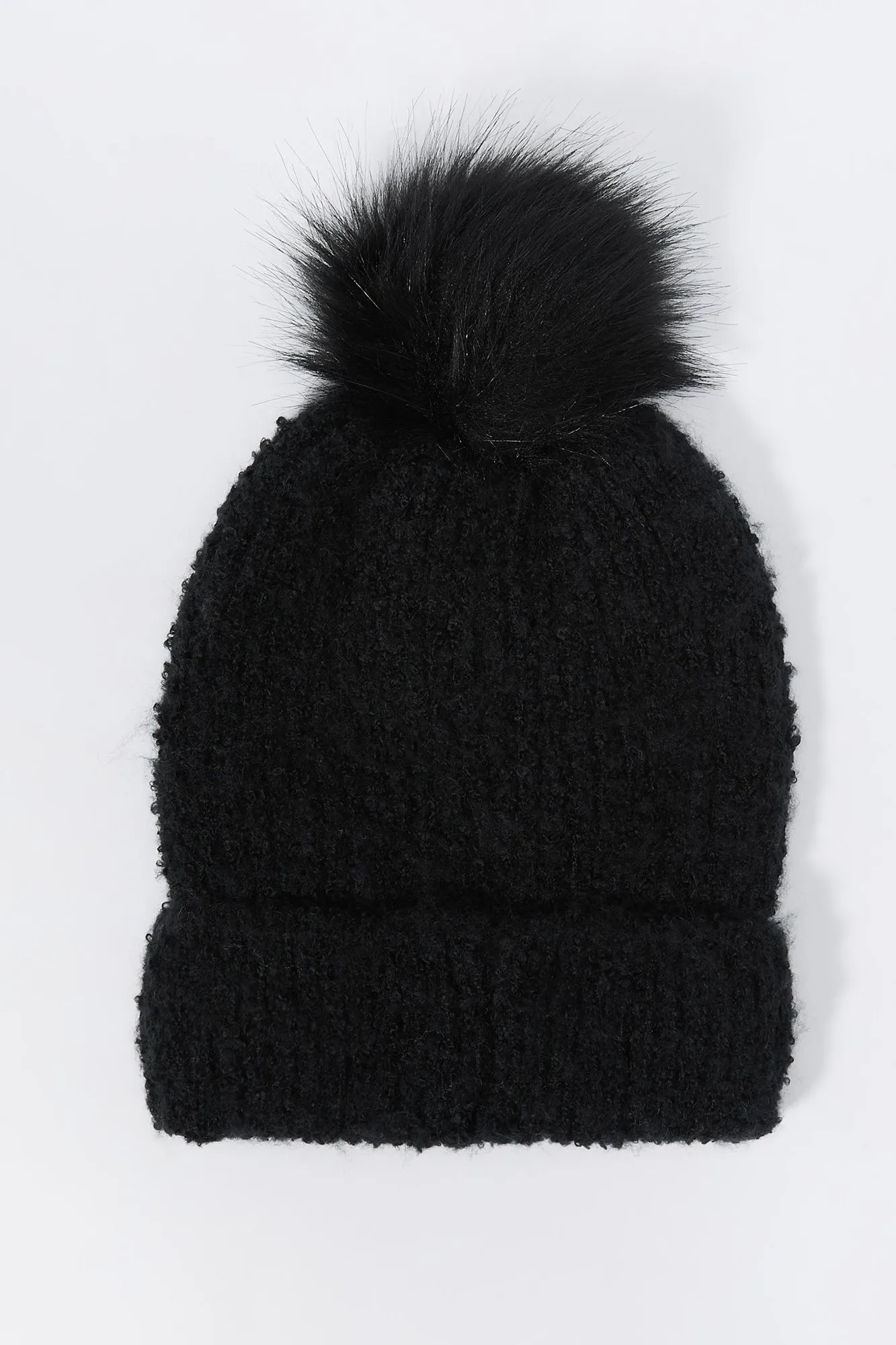 Pearl Knit Beanie with Pom Pom