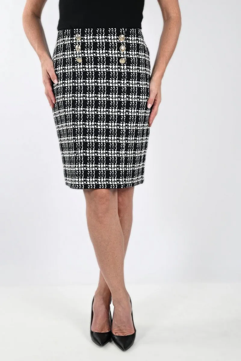 PLAID KNIT SKIRT