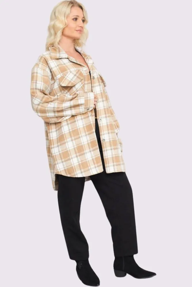 Plaid Print Front Pockets Shirt