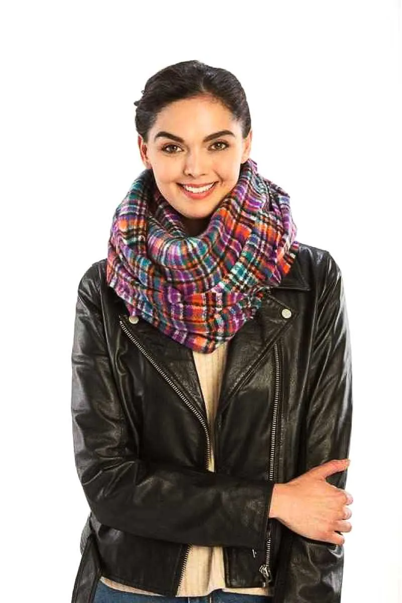 Plaid Print Infinity Scarf