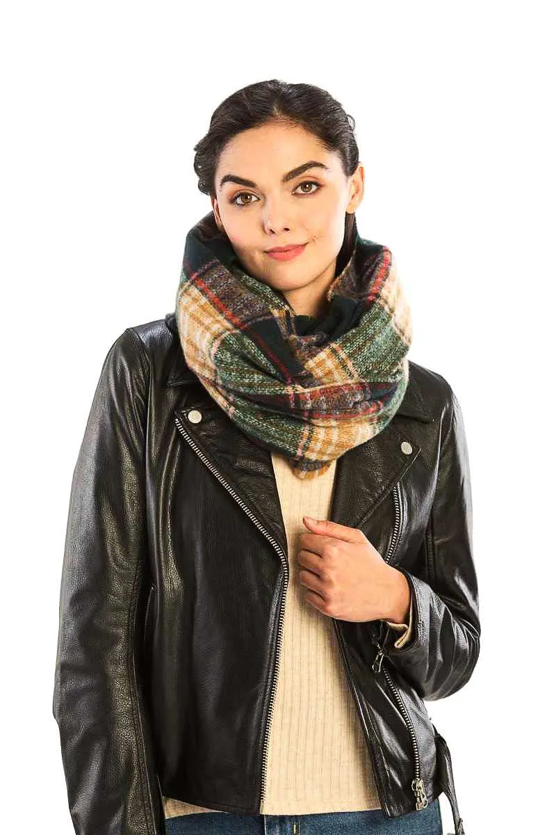 Plaid Print Infinity Scarf