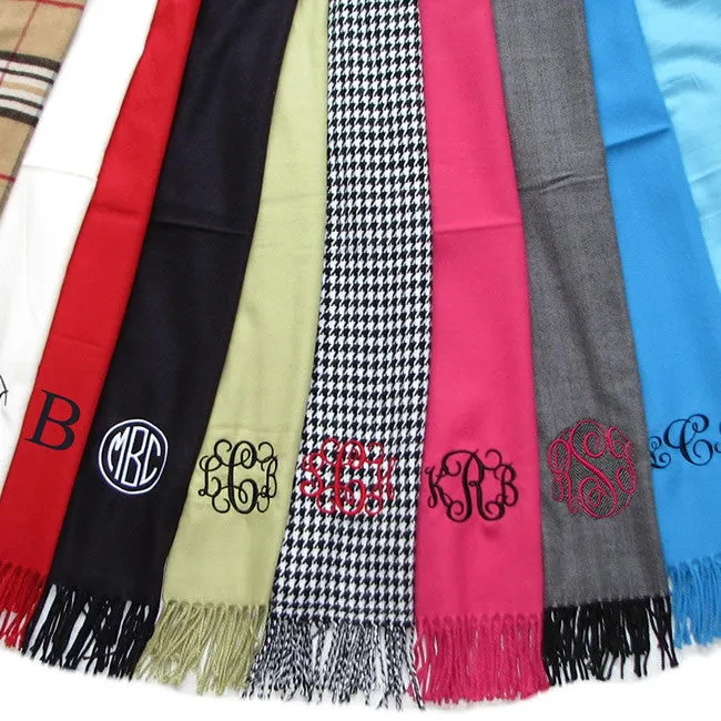 Plaid Scarf With Monogram