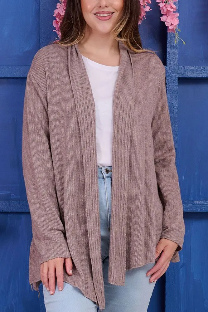 Plain Fine Knit Viscose Cardigan