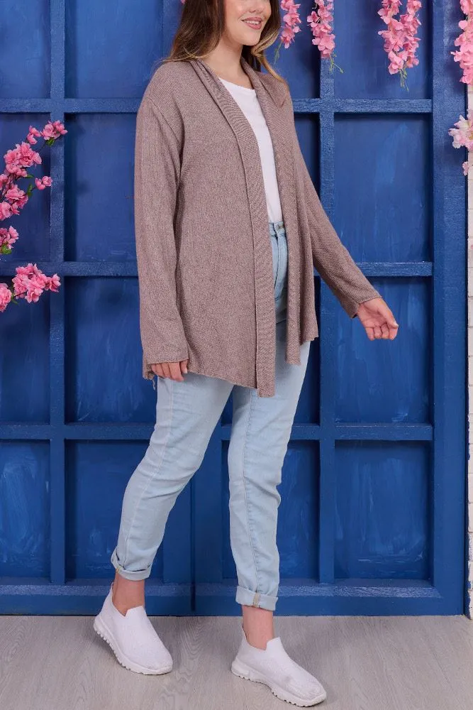 Plain Fine Knit Viscose Cardigan