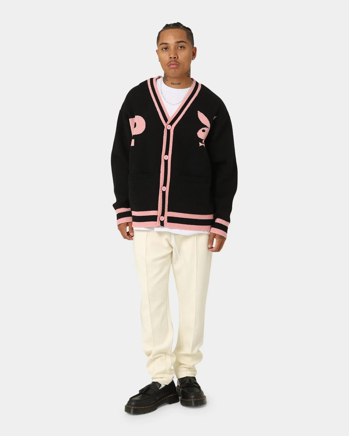 Playboy By CK Collegiate Cardigan Black/Pink