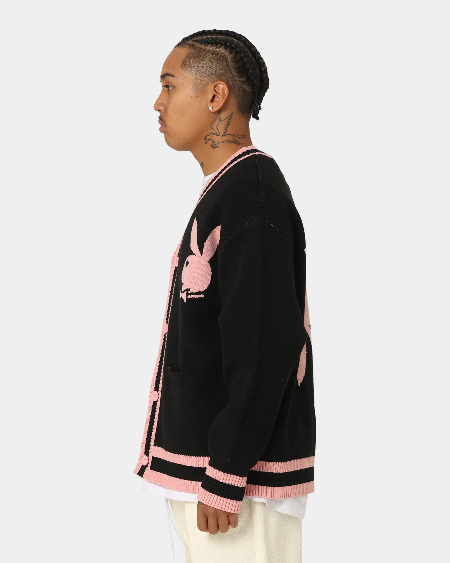 Playboy By CK Collegiate Cardigan Black/Pink