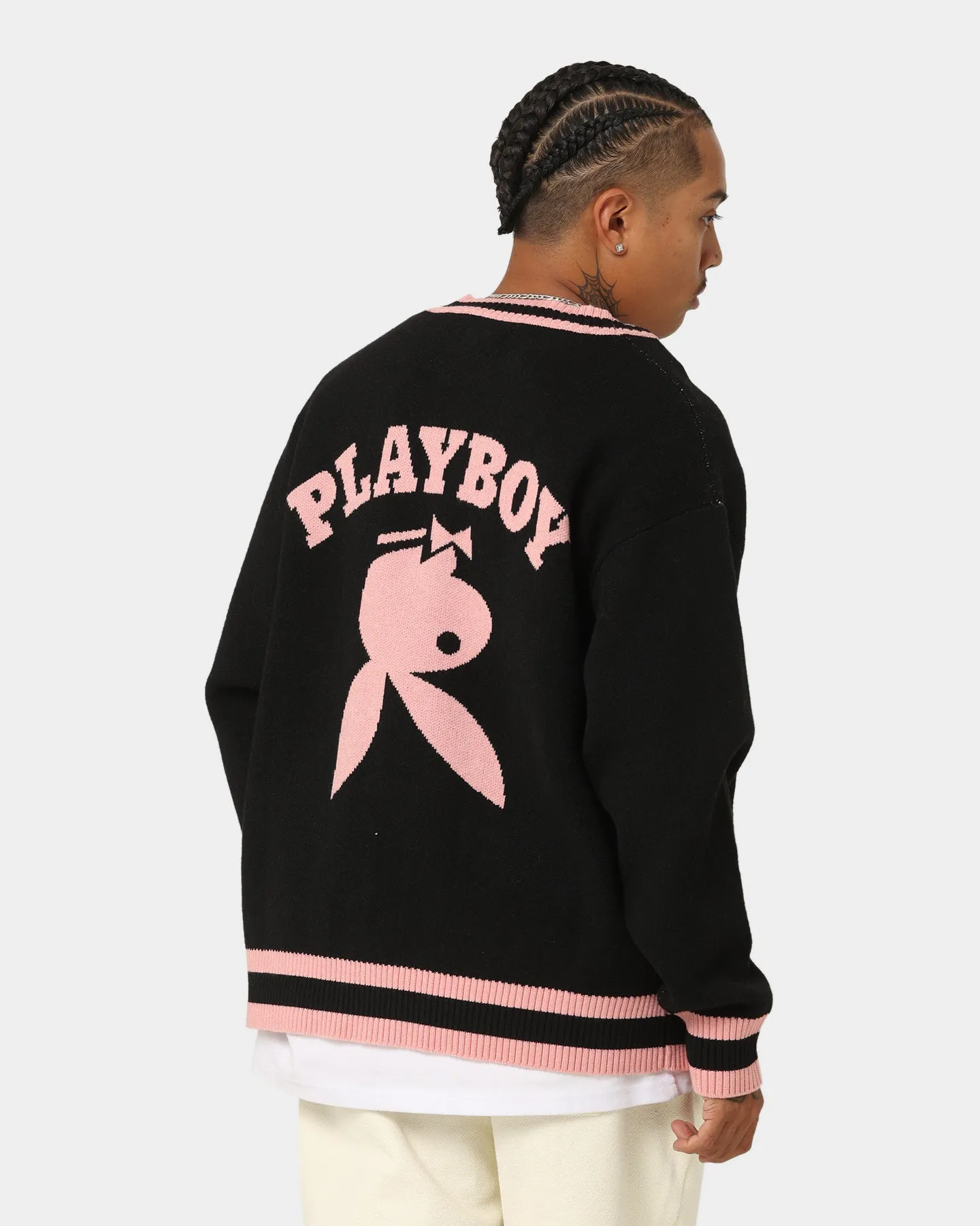 Playboy By CK Collegiate Cardigan Black/Pink