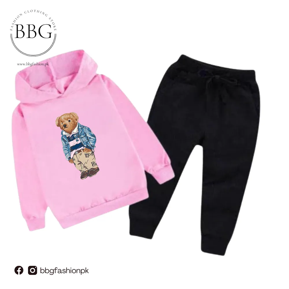 Polo Bear Printed Kids Hoodie Set