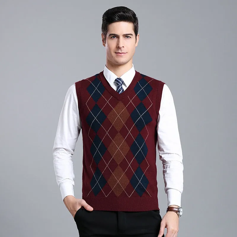 Pullover V Neck Slim Fit Sweater Vest