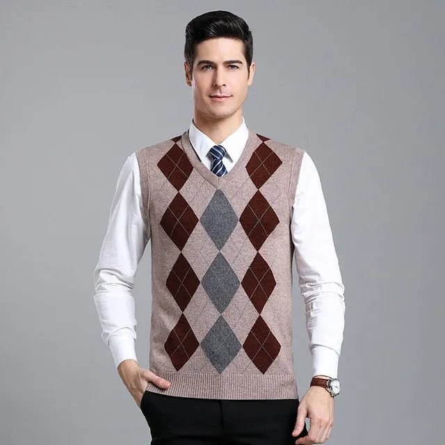 Pullover V Neck Slim Fit Sweater Vest