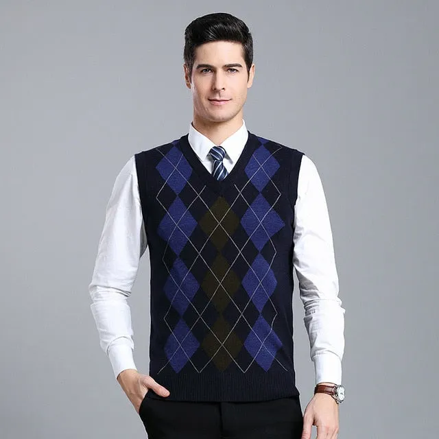 Pullover V Neck Slim Fit Sweater Vest